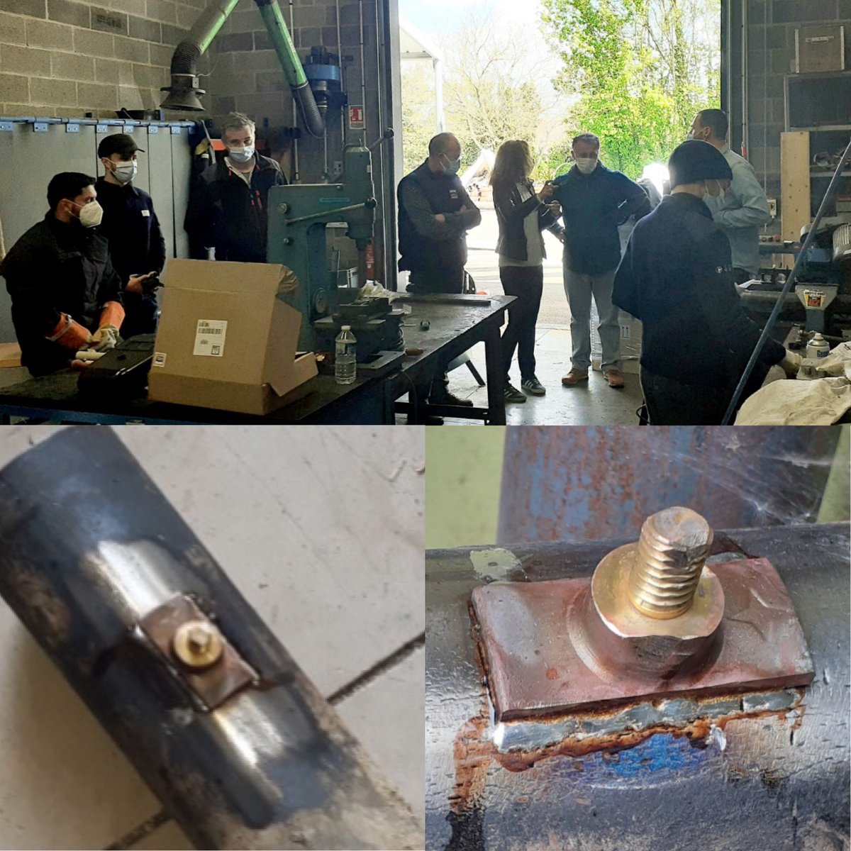 À la #MSGNO sur le site de Raismes, démonstration par Chuchu-Decayeux du brassage des plaques galbées en laiton pour les prises de potentiel!👨‍🏭<a href="/alexhainneville/">Alexandre</a> <a href="/vergrietes/">Sebastien VERGRIETE</a> <a href="/BoivinIsa/">isa_boivin</a>