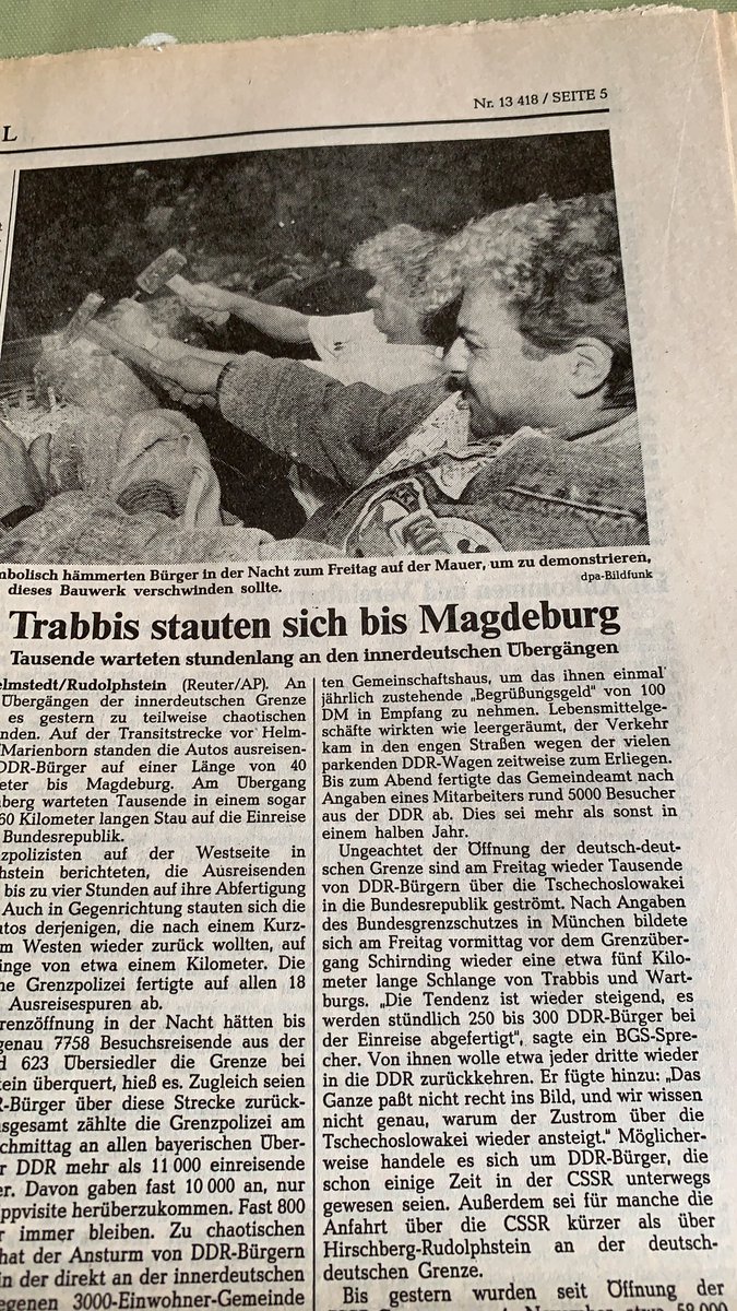 timba_captain's tweet photo. @diemauerthewall I found another newspaper from November 1989 @Tagesspiegel https://t.co/n5oqkmH6Tz