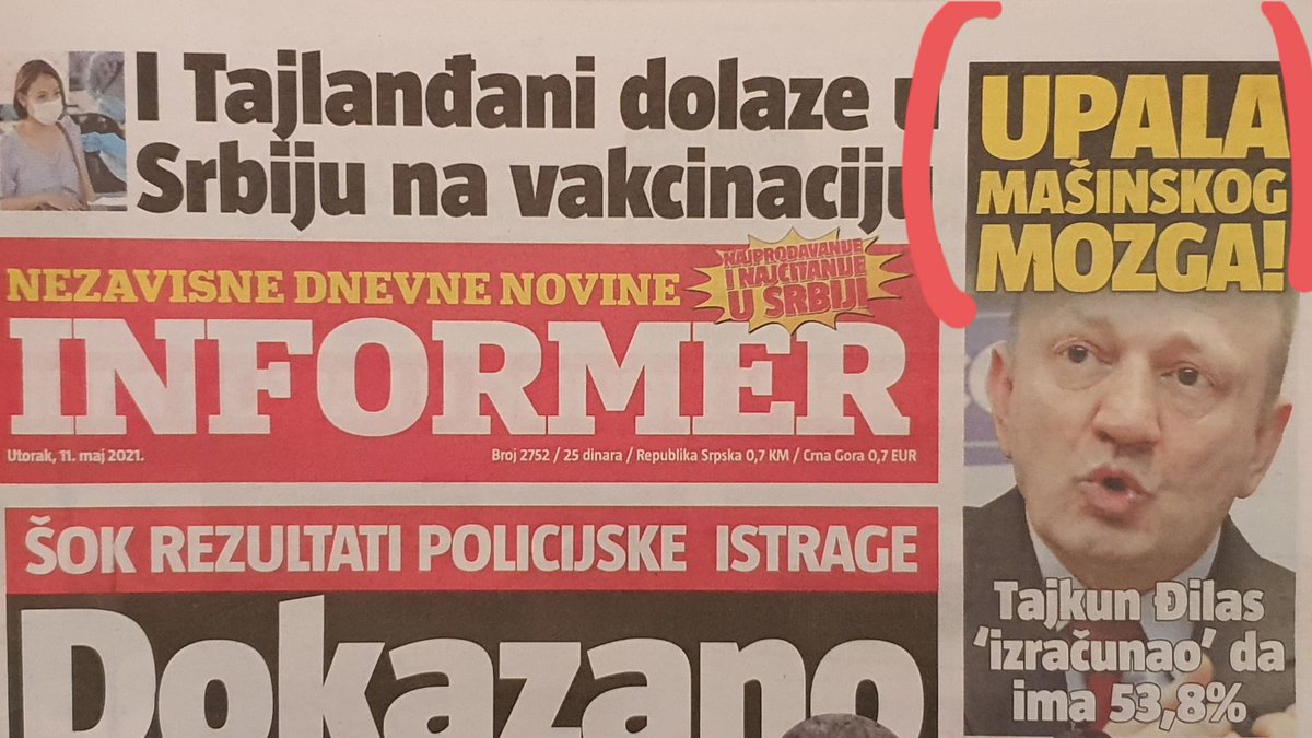 DraganDjilas's tweet image. Pogledajte, ako do sada niste, MAŠINSKI PRECIZNE PODATKE koji su Informeru izazvali "upalu mozga"!

Prezentacija pravih, a ne lažnih istraživanja Ipsosa i Faktor plusa.
⬇️⬇️⬇️
bit.ly/3fdDJey