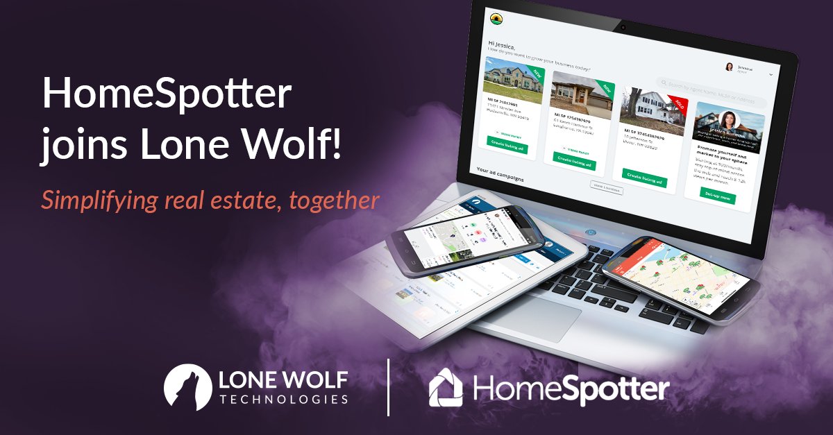 🚨 Breaking news! 🚨 HomeSpotter joins Lone Wolf Technologies, bringing our digital marketing and client relationship solutions to real estate’s top tech stack for agents, brokers, MLSs, and associations. Read the full press release: buff.ly/3y4pscP