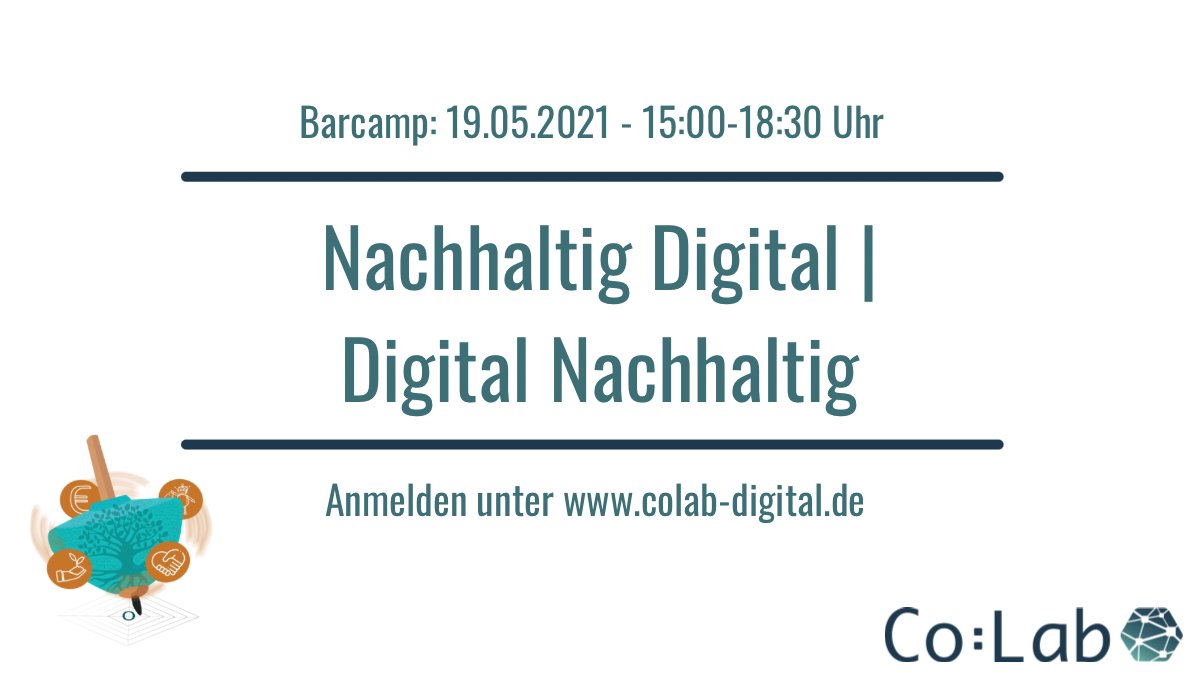 Colab_digital's tweet photo. Nächste Woche findet unser #Barcamp zum Thema #Nachhaltig #Digital | Digital Nachhaltig statt. Wir haben schon über 200 Anmeldungen und freuen uns, wenn noch einige Interessierte dazukommen. Reicht gerne Themenideen ein und diskutiert mit.
Anmeldung unter https://t.co/gu5G8bjLq5 https://t.co/ai4gWLUGqV