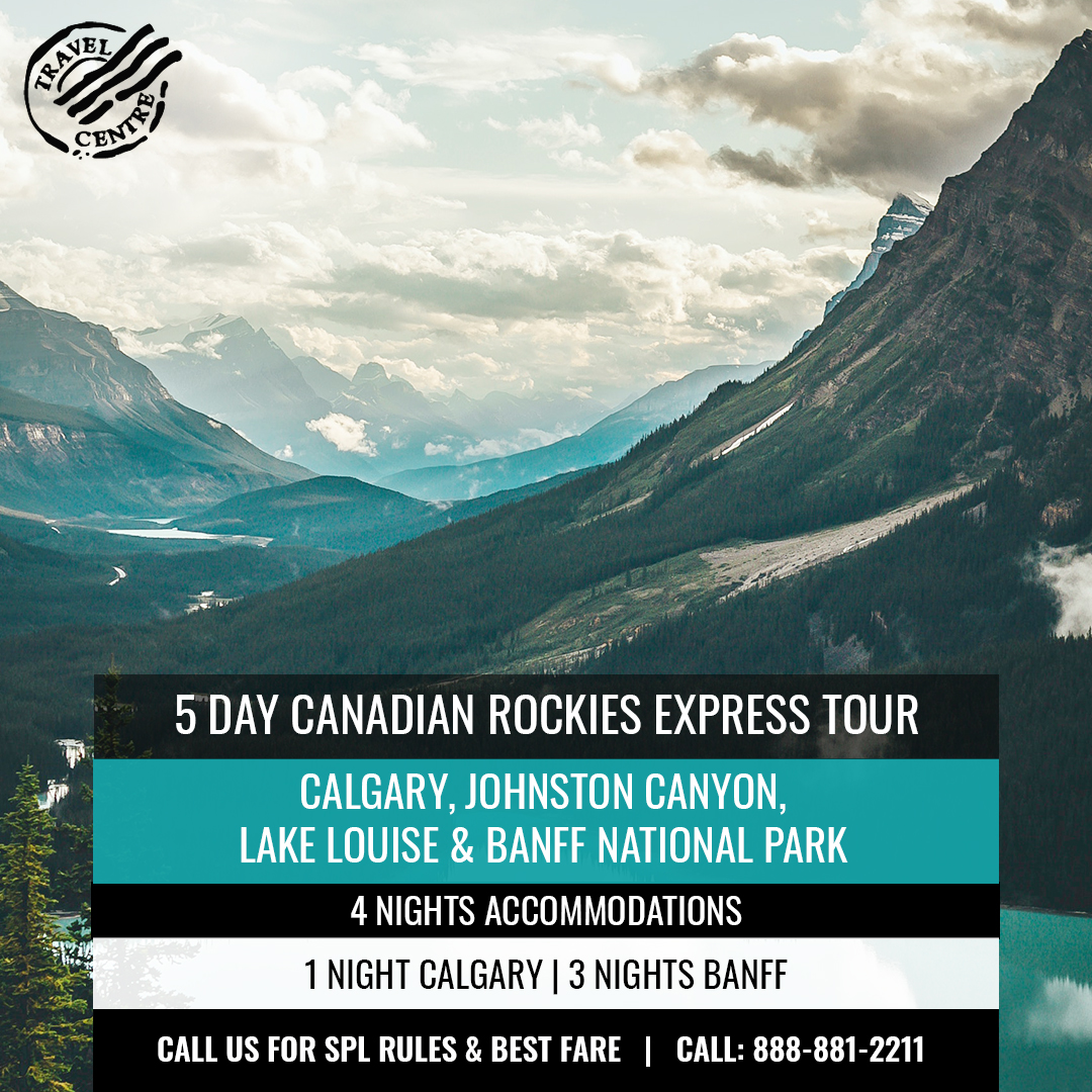 TravelCentre_Id's tweet photo. 5 Day Canadian Rockies Express Tour
✅ 1 night #Calgary
✅ 3 nights #Banff
✅ Breakfast daily
Speak with one of our reservation specialists at +1 888-881-2211 or please click here: https://t.co/p6U0P6fvn7 https://t.co/yDUm2DzArn