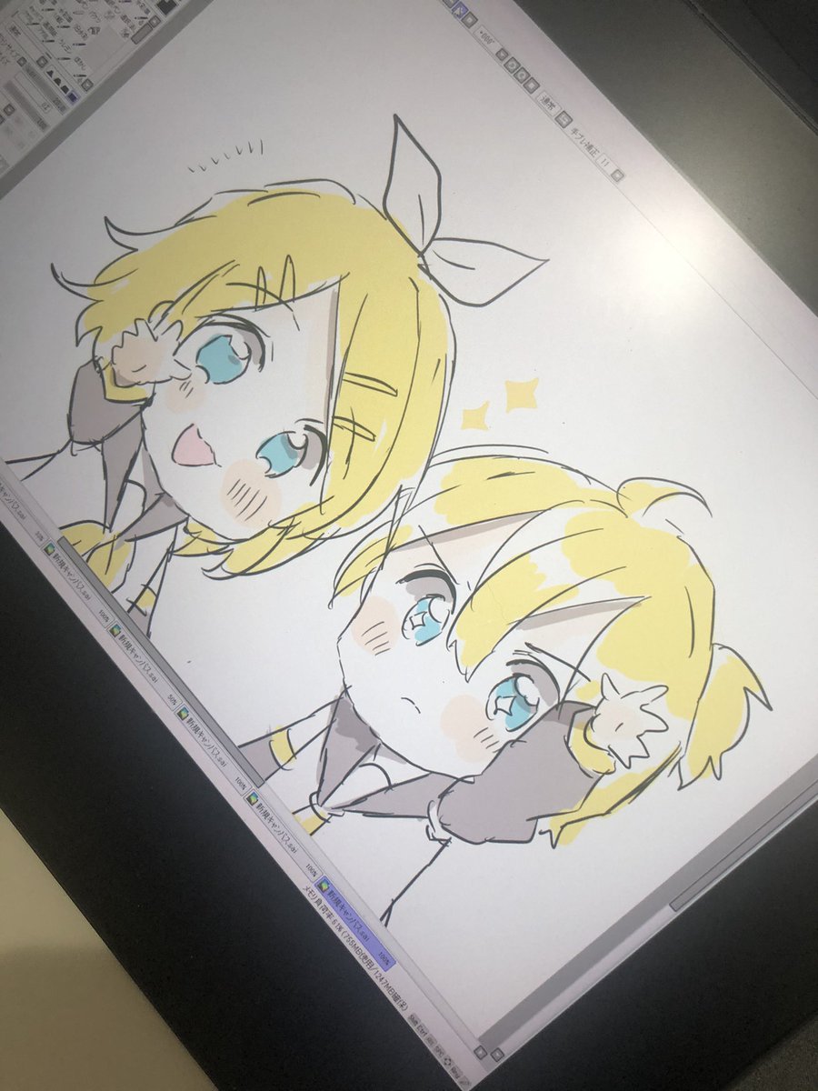 鏡音レン ,鏡音リン 「はなまるつけられ隊 」|sakiのイラスト