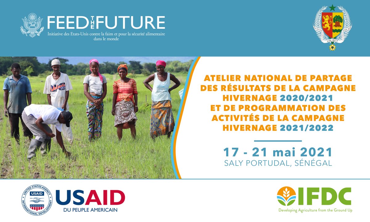 Feed the Future Senegal Project Dundël Suuf (@ftf_dundelsuuf) on Twitter photo #IFDC par le biais de son projet <a href="/FtF_DundelSuuf/">Feed the Future Senegal Project Dundël Suuf</a>, organise un #atelier #national dont le thème portera sur le partage des résultats de la campagne #hivernage 2020/2021 et de programmation des activités de la campagne hivernage 2021/2022. #IFDC par le biais de son projet <a href="/FtF_DundelSuuf/">Feed the Future Senegal Project Dundël Suuf</a>, organise un #atelier #national dont le thème portera sur le partage des résultats de la campagne #hivernage 2020/2021 et de programmation des activités de la campagne hivernage 2021/2022.