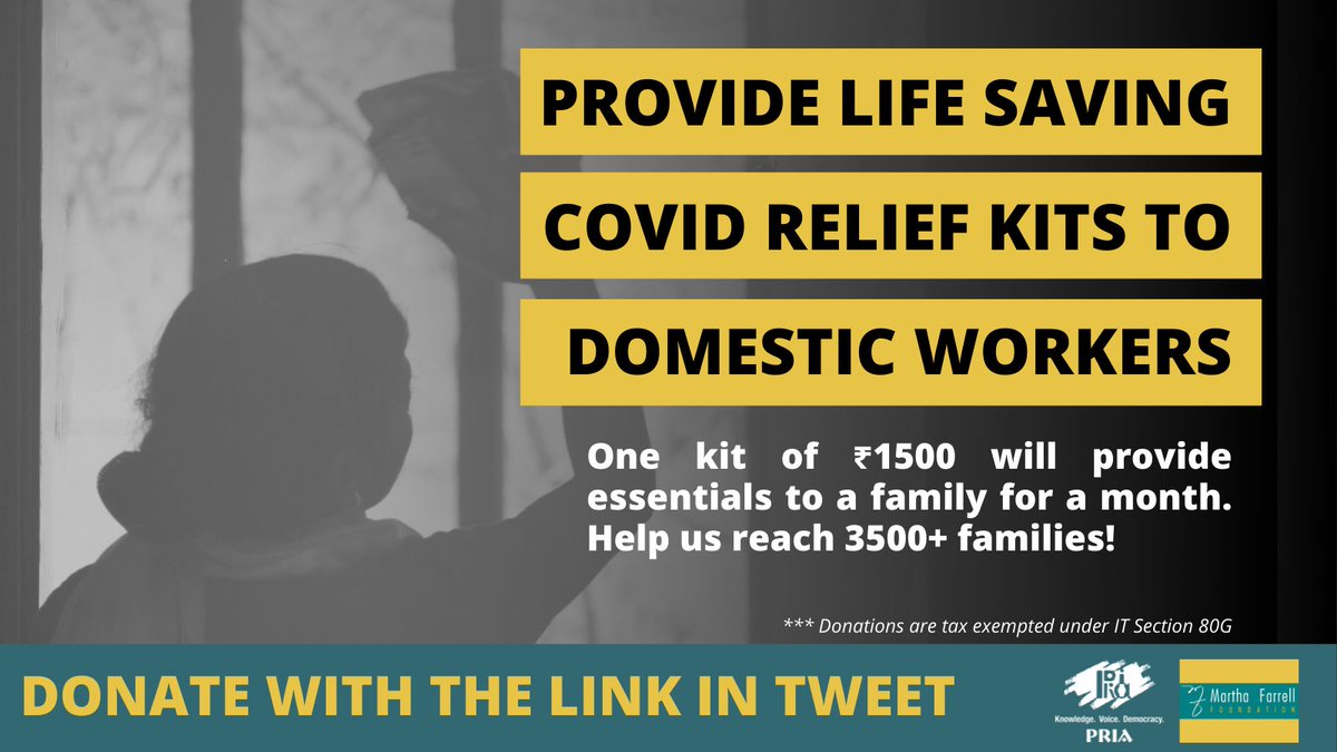 FoundationMf's tweet photo. The #COVID19 Relief Kit drive is a women-led initiative to distribute dry ration, medical and sanitary supplies to women domestic workers and their families, who've been badly impacted by #lockdown2021. Donate today to help us reach more families: https://t.co/cnreUUDVcJ https://t.co/wlwHLfaSAc