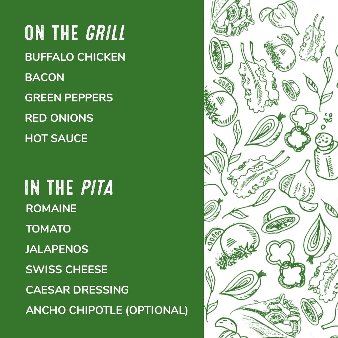 PitaPitCanada's tweet photo. Today's featured #CreationNation recipe: Spicy Buffalo Chicken Caesar. 🔥 The perfect combination of spice and flavour. Caution: may result in extreme satisfaction. 😉 

Available for takeout or delivery. Place your order here: https://t.co/poWKGf7heZ. #PitaPitCanada https://t.co/HTIvFcU9Yu
