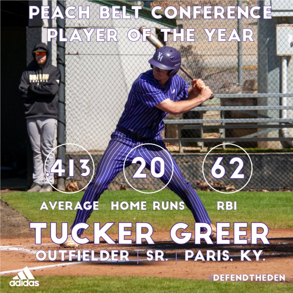 BSB | Congratulations to <a href="/YHCBaseball/">YHC Baseball</a>'s Tucker Greer for being named the <a href="/PeachBelt/">Peach Belt</a>'s Player of the Year! #DefendtheDen