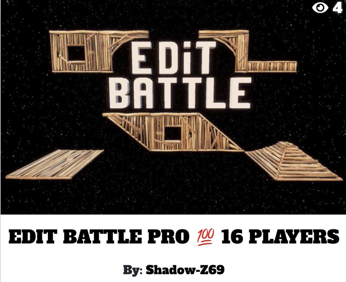 Creativenite_'s tweet photo. Feature Day 30.
An Awesome Edit Battle!
Edit Battle Pro π― 16 Players
By @ShadowsZ69
Mapcode: https://t.co/QJTbU2x8W3
Find and share more Fortnite Creativemaps on https://t.co/A5O5Hqaxhf
#Fortnite #FortniteFanArt #FortniteBR #FortniteCreative #qrei #fortmaps https://t.co/t6cmBvYgze