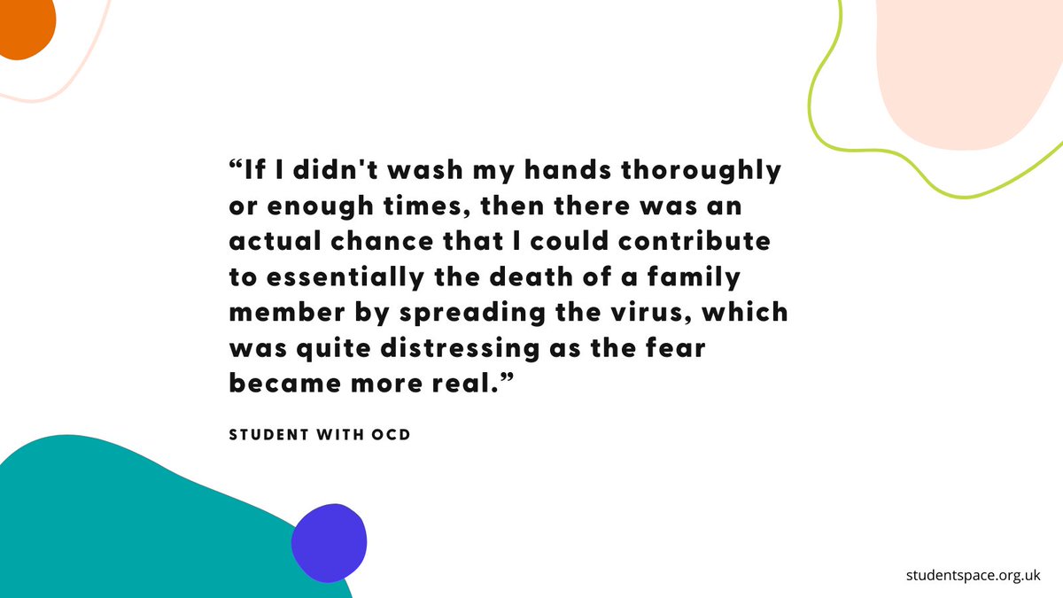 We know that students living with OCD may have struggled with the pandemic more than others, which is why we've partnered with <a href="/ocdaction/">OCD Action</a> to offer online sessions for students living with OCD, BDD and related conditions 👉ow.ly/7cnN50EJXWa #MentalHealthAwarenessWeek