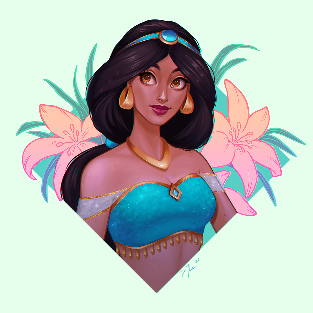 Princess Jasmine☺️ -> Steps, HiRes Artwork, Timelapse Video etc. are available on my Patreon site: patreon.com/pikaliciousart