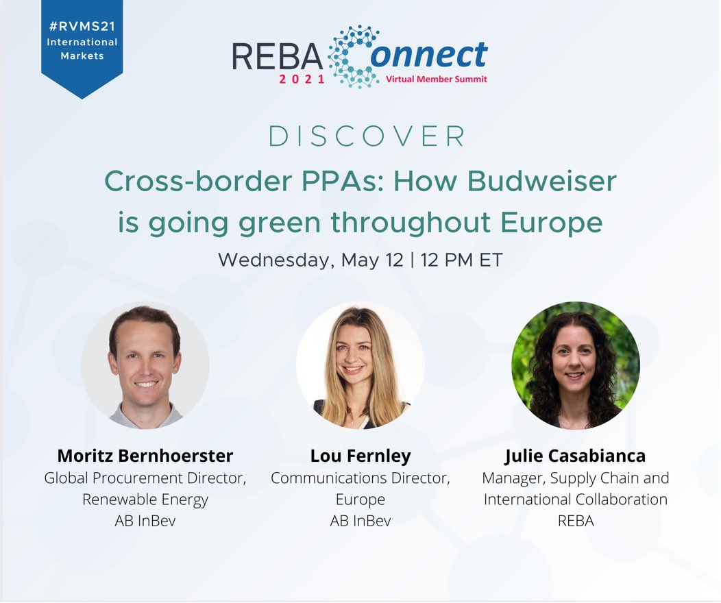 LouFernley's tweet photo. Excited for our session tomorrow at the #RVMS21 with @RenewableBuyers and @ABInBev_EU on how we struck the largest ever pan-European corporate solar power deal for @Budweiser and our brands in Europe. https://t.co/lhI5IIrR5b