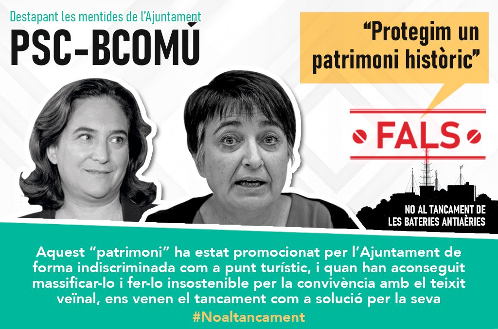 🌻Bona tarda veïnes🌻
 Avui han intentat desallotjar a una veïna dels tres turons, gràcies a les companyes del <a href="/HabitatgeGHATT/">HabitatgeGHATT</a> el llançament s'ha suspès. 

Continuem amb la campanya
👇👇👇
 
🤮Quarta mentida: "PROTEGIM UN  PATRIMONI HISTÒRIC".