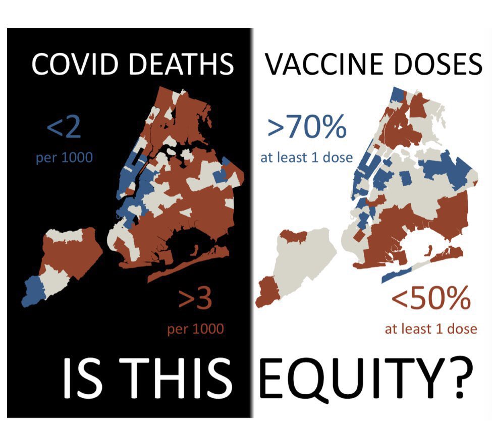 NYS is reopening on 5/19 but many Black, Brown and elderly New Yorkers have not had fair access to vaccines. 

Join us TODAY at noon in front of Gov. Cuomo’s midtown office to protest vaccine racism and demand responsible reopening! fb.me/e/1Gjg8klfZ
