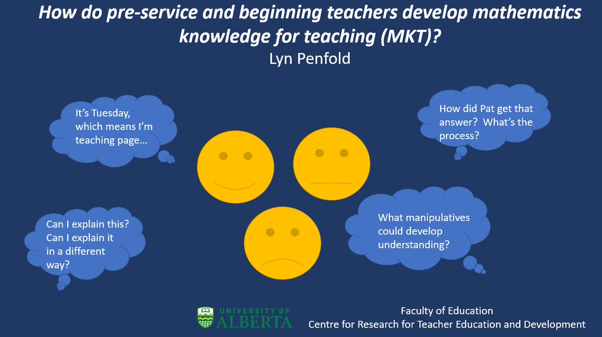 MathPenfold's tweet photo. What are pre-service teachers’ levels of mathematics knowledge for teaching?
PSTs have different levels of math subject knowledge.  My research explores their perceptions of the development of this math knowledge. 
#UAlbertaInnovationShowcase #UAlbertaInnovationShowcaseArtsSS https://t.co/fOapmCNaZE