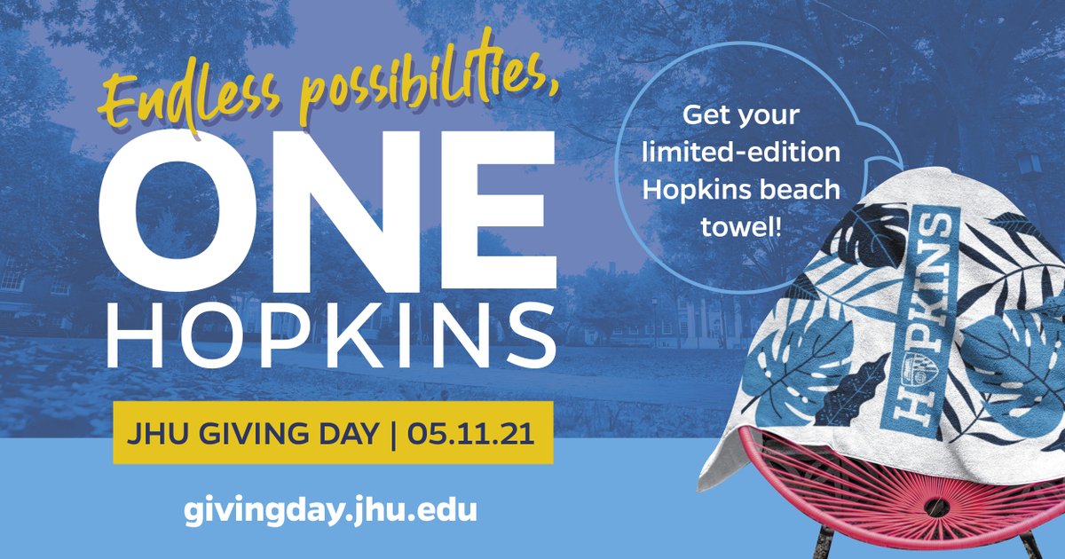 Today is #ONEHopkins, a day to explore and celebrate the good work and bright minds at Johns Hopkins. Whether you want to support students, faculty, or clinicians, today is the perfect opportunity to do it!

Click here to learn more and give: givecampus.com/m3xq5a