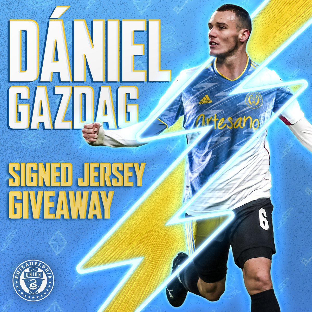 PhilaUnion's tweet photo. Want a shot at a signed Dániel Gazdag jersey?

1️⃣ Follow us
2️⃣ Like/RT this post
3️⃣ Tell us your size

BOOM. Entered ✅

#DOOP https://t.co/GfovLS6xa4
