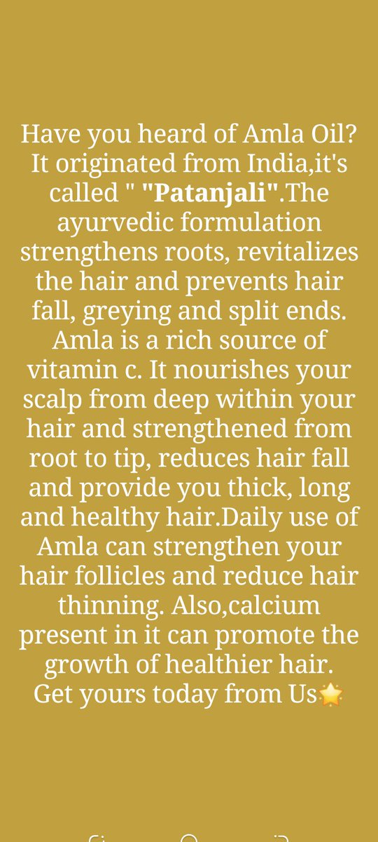 💥💥💥
Amla Herbal Hair Oil is an Ayurvedic Oil that repairs Dry hair , strengthens the Hair and promoted Rapid Hair Growth.
wa.me/2348144409385 to get yours.
We deliver Nationwide 🇳🇬
#hairgrowth #healthyhair #Beauty #Plovetbeautyempire