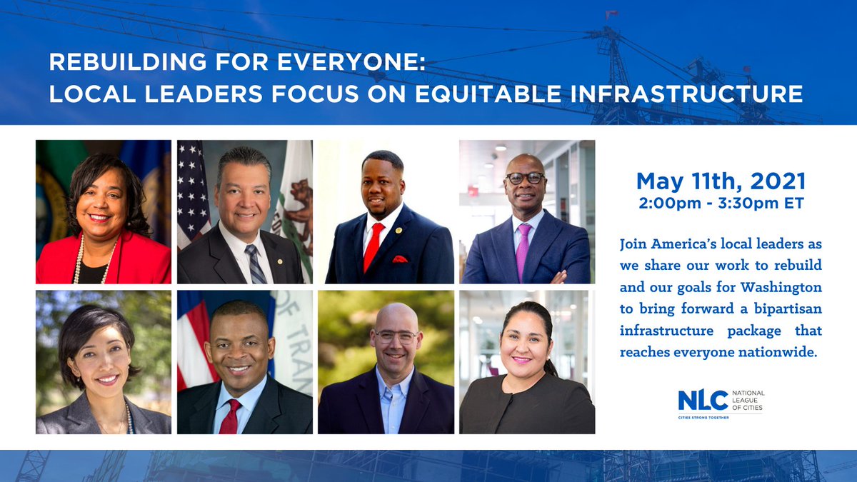 leagueofcities's tweet photo. WEBINAR: Access to good infrastructure is far from equitable across the U.S. Join NLC today at 2pm ET as we speak to local leaders about intentional equitable approaches to transportation, broadband access, clean water, and workforce training: https://t.co/i6XsjlEf4U https://t.co/maWbyHHfNe