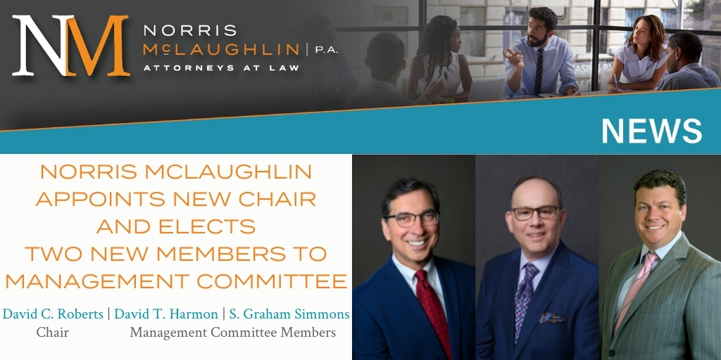 I am proud to announce that I have been named the Administrative Partner of the <a href="/norris_law/">Norris McLaughlin</a> PA office! 

Congrats and thank you to my friend, <a href="/SGrahamSimmons3/">Graham Simmons</a>, for stepping up to our Management Committee, opening this role. 

Read more: ow.ly/1kGL50EK27m #Attorney #Lawyers