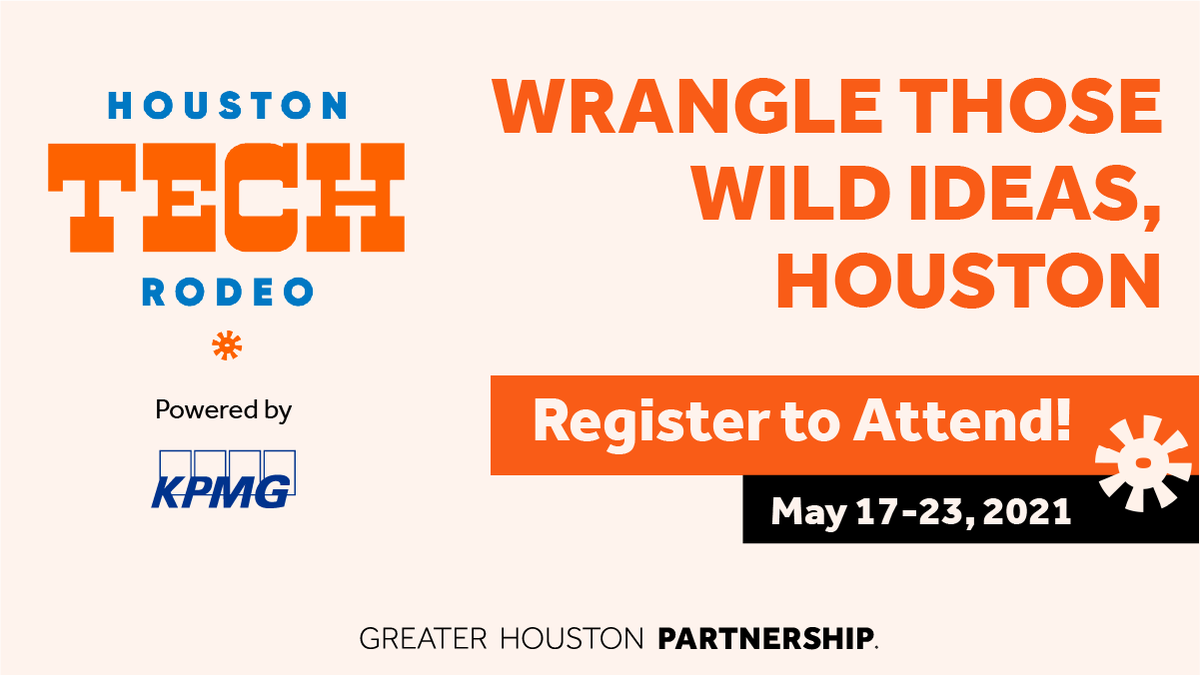 GHPartnership's tweet photo. Join the Partnership at #HoustonTechRodeo 2021 and hear from our local innovators as we converse about the future of Houston technology and its diverse ecosystem.
Register here: https://t.co/hNrPtOcXFK
#HTXTechRodeo #HouTech #AGreaterHOU #HTR2021 https://t.co/ylobRP1v0Y