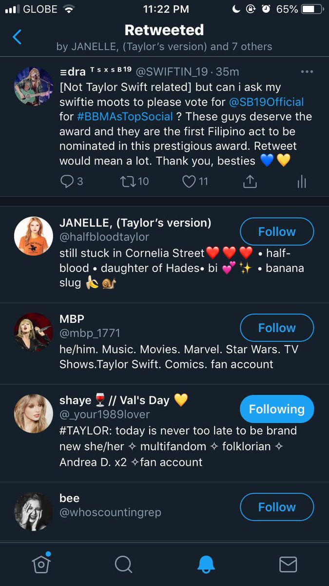 madamsuzone's tweet photo. hi a'tin!! some filo-swifties are helping us to vote @SB19Official on BBMAs since yesterday. let's help them also to trend this HT #TaylorGlobalIcon #Brits . RT would mean a lot for them. https://t.co/U7mJrKFsDr