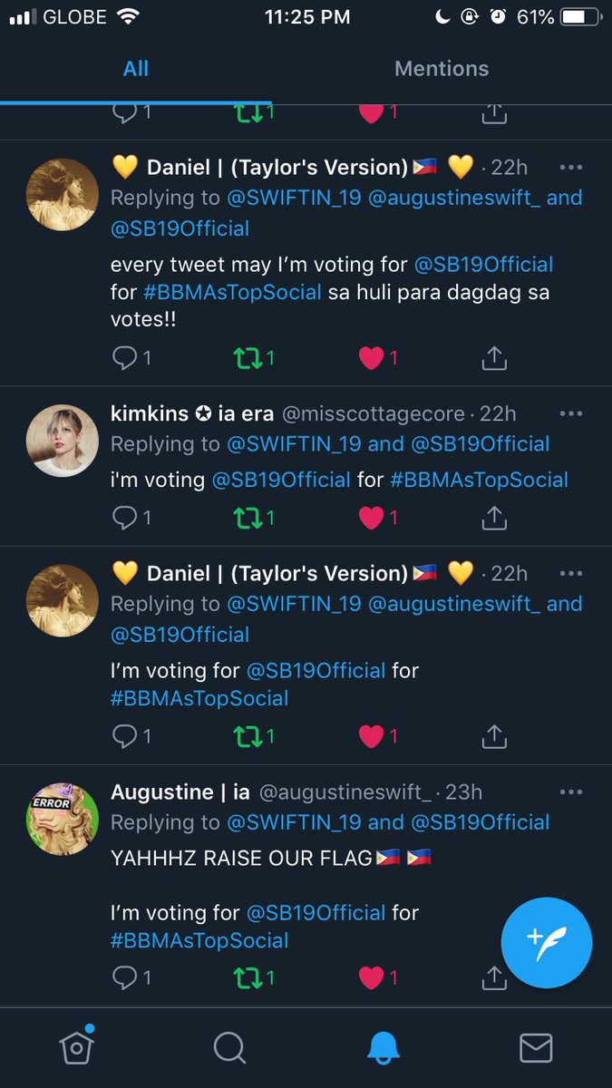madamsuzone's tweet photo. hi a'tin!! some filo-swifties are helping us to vote @SB19Official on BBMAs since yesterday. let's help them also to trend this HT #TaylorGlobalIcon #Brits . RT would mean a lot for them. https://t.co/U7mJrKFsDr