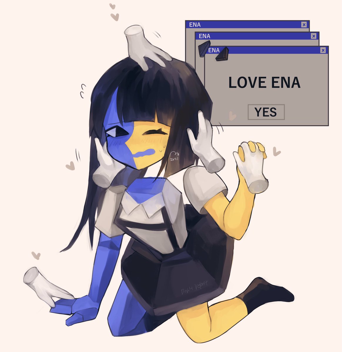 「I didn't have enough hands to love ENA…�」|✕̤͓̽ゾ̤͓̽mezoのイラスト