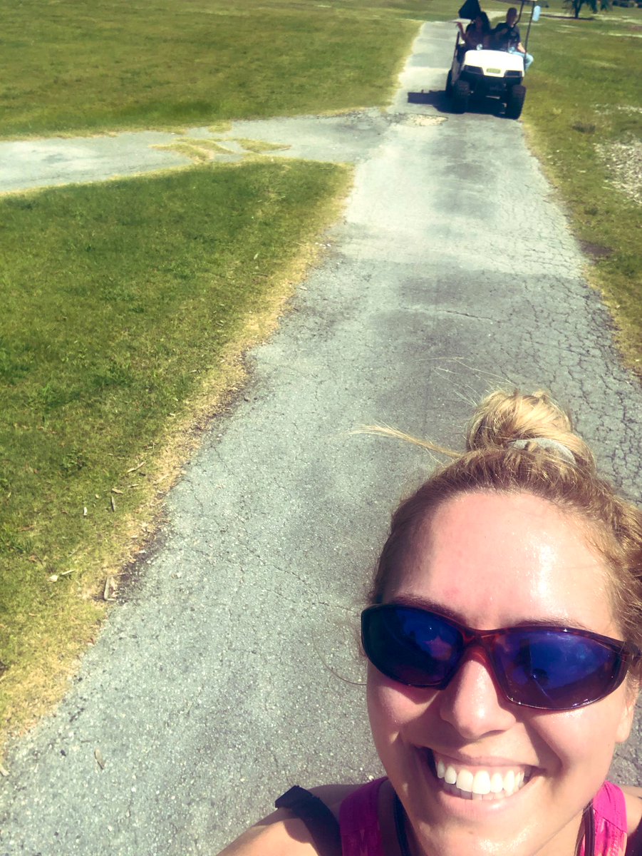 Week 10 of marathon training with <a href="/shelbyshiraz/">Shelby</a> 🏃‍♀️ 

This week’s long run was a half marathon. My papa drove his golf cart around while I ran, stopping to give me water whenever I needed it - which was a lot 🥵

Gotta love this grumpy old man and my gas station sunglasses 😎