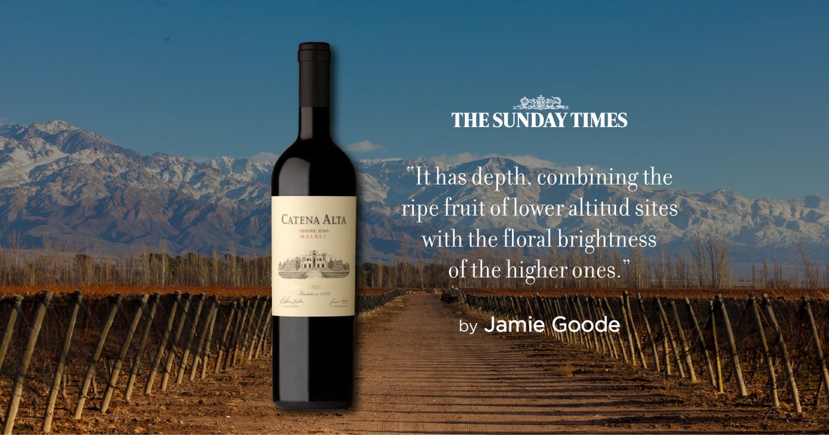 Great piece by <a href="/jamiegoode/">Jamie Goode</a> talking about our "Catena Alta Historic Rows Malbec 2017" for @thesundaytimes Did you catch it on Sunday's paper? 🍷👐

#CatenaWines #CatenaDream #CatenaAlta