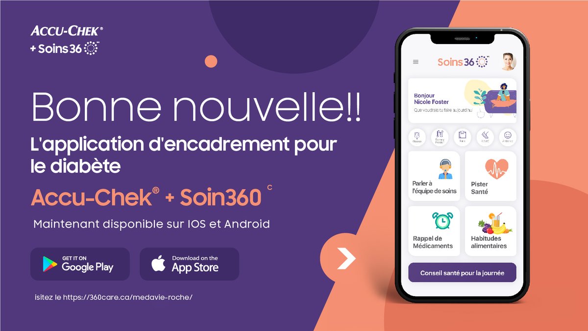 Gèrer seul son diabète peut être difficile.

C'est pourquoi Ellerca Health s'est associée à Croix Bleue Medavie et Roche Soins du Diabète pour lancer le programme de gestion du diabète Accu-Chek® + Soins360 ™!

Suivez ce lien pour en savoir plus: tinyurl.com/ykvdxtne
