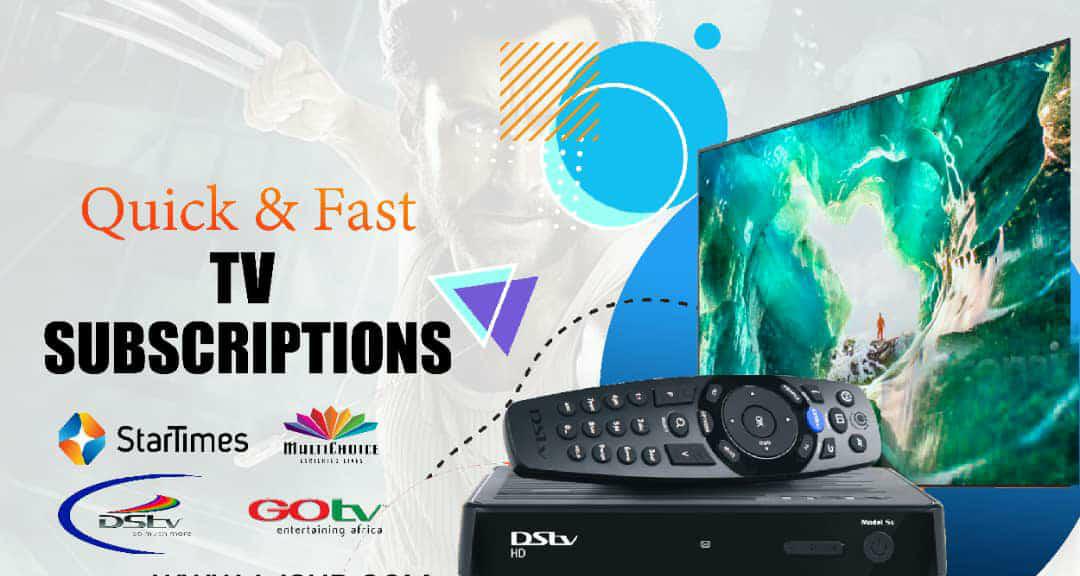 Bring in your iuc cable TV number at discounted rate today (Gotv, Startimes, DSTV).

#GOTV 
#StarTimesUPL 
#DSTV
