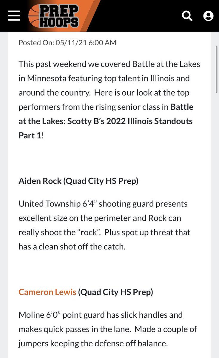 <a href="/_alrock5_/">Aiden Rock</a> <a href="/camlewis30/">Cam Lewis</a> getting some recognition from Prep Hoops today! Coaches take note.
