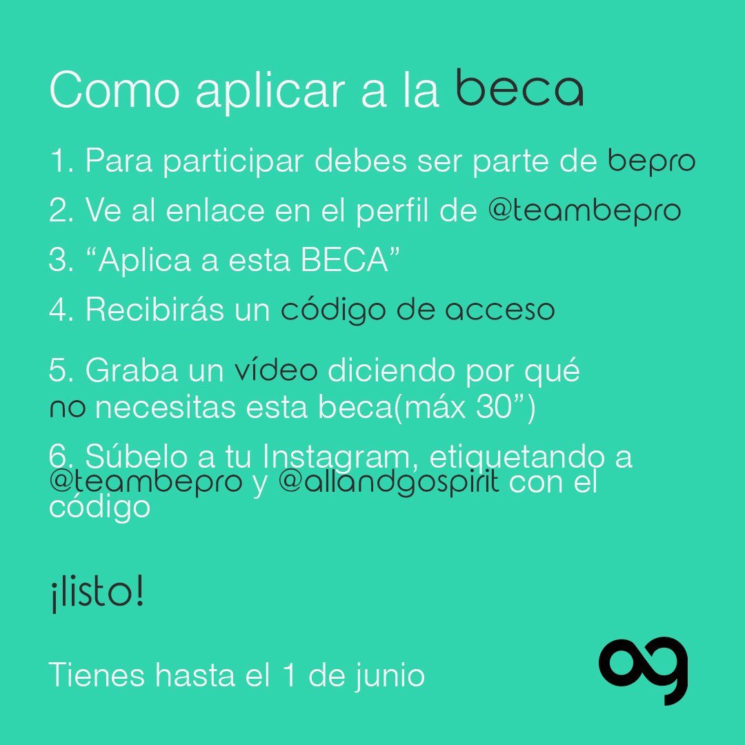 allandgo8's tweet photo. Estamos colaborando 🤝 con @teambepro y sorteamos una beca "allcomm" 📱
La beca consiste en una asesoría personalizada para sacar el máximo potencial a tus redes sociales.
🙌 Participa hasta el 1️⃣ de junio 👌
https://t.co/xv0GWNUeea
#allandgo #beca #bepro #allcomm #sorteo https://t.co/m9qBrXUYpQ