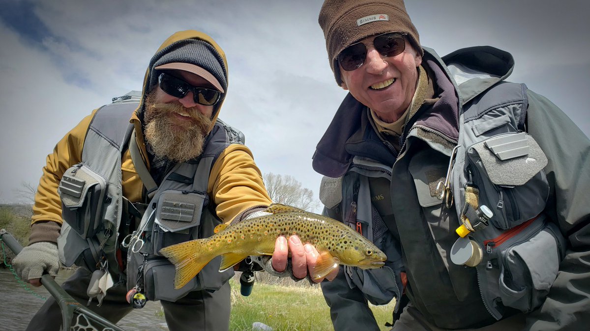 SteveAvril's tweet photo. Time with dad on the #springcreek during the #midge and #bluewimgolive hatch #flyfishingfamily #catchandrelease #browntrout https://t.co/dR0KEG72DP