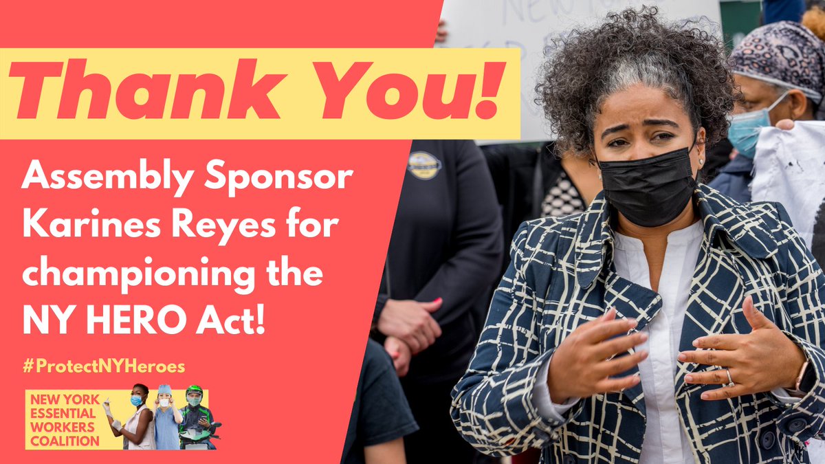 As a nurse and legislator, AM @KarinesReyes always stood shoulder-to-shoulder with frontline workers.

THANK YOU for your commitment to #ProtectNYHeroes by championing the #NYHERO Act. 

NY is stronger, fairer, and better prepared because of your leadership!