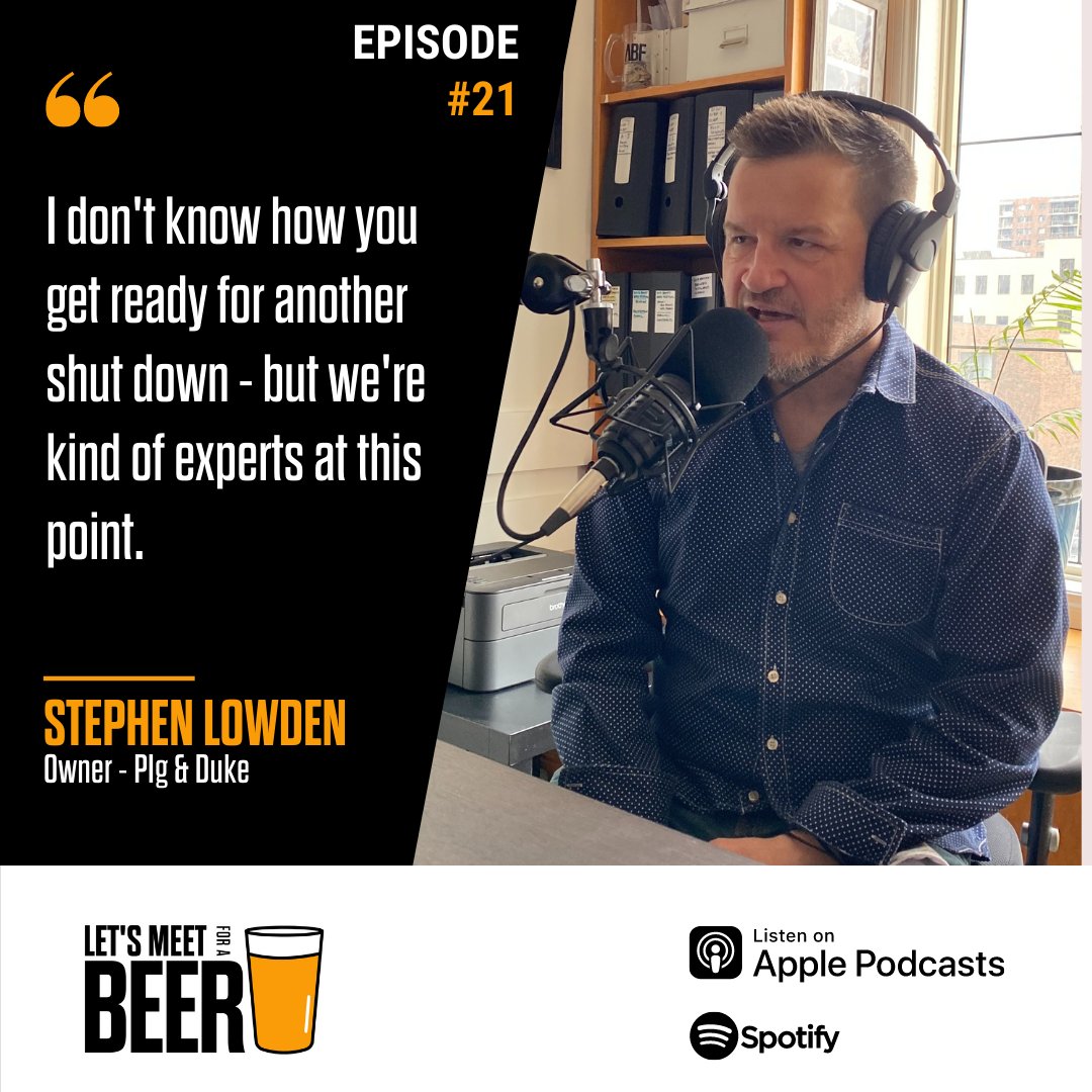 mark_kondrat's tweet photo. Today’s episode of #letsmeetforabeer podcast, I met up with my friend Stephen Lowden, owner of @PigandDuke. With AB’s restaurants closing for the 4th time since the COVID-19 pandemic began, is there still hope for the future of our hospitality industry? https://t.co/5H8ZRrs9Y4 https://t.co/MbTzBFWzKR