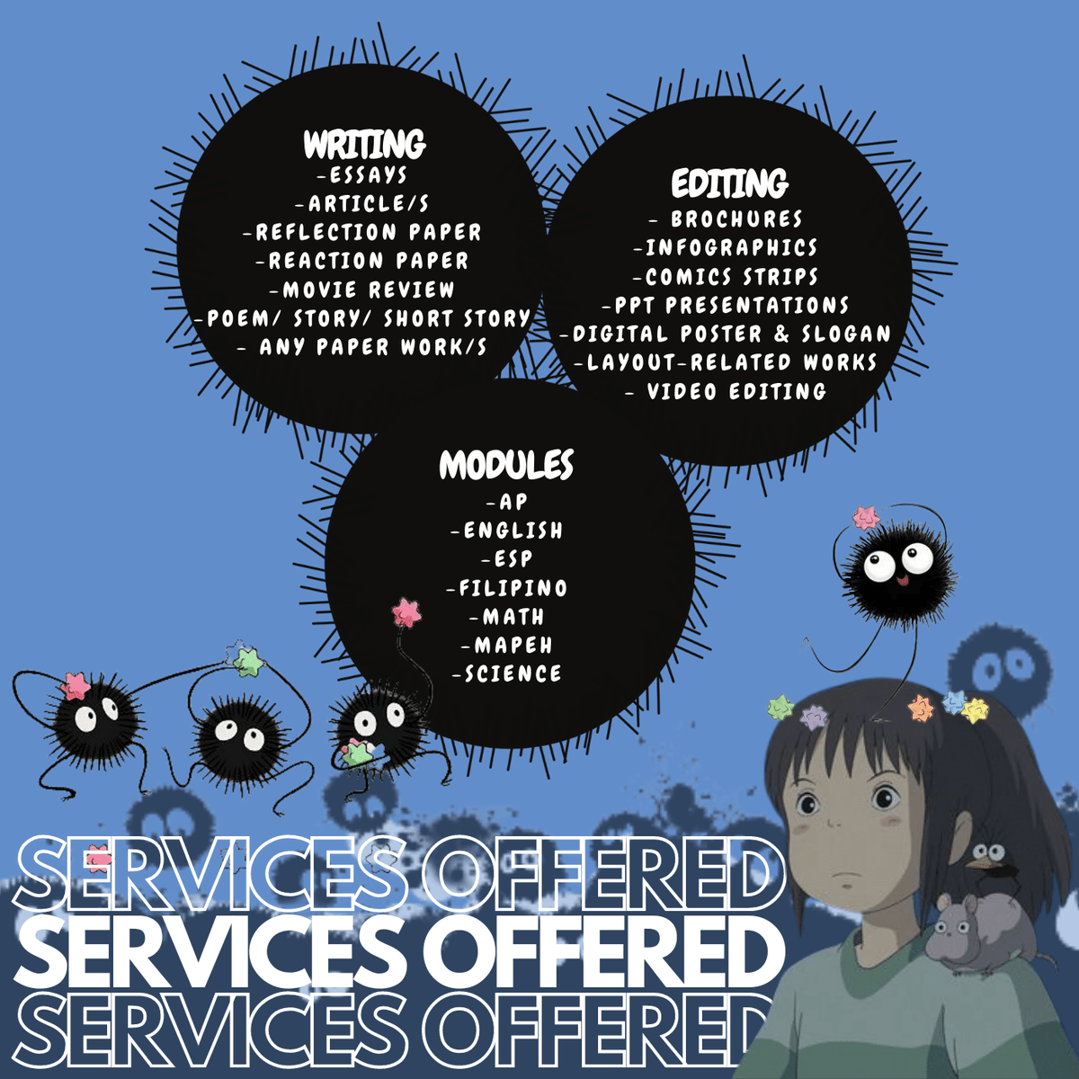 commsbychihiro's tweet photo. chihiro ogino at your service!

we are open to academic commissions to help your needs, starting at a student-friendly price ʕ•́ᴥ•̀ʔっ♡ 

STUDY SMART, NOT HARD ≧ ͡▀̿ ̿ ͜ʖ ͡▀̿ ̿ ≦

#acadtwt #acadtwtph #acadcomms #acadcommissions #acadhelp #acadservices https://t.co/iKxkSKWc28