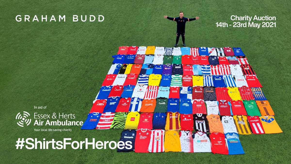 buddsauctions's tweet image. Over the past year, Spurs kitman, Steve Dukes has collected 106 signed shirts to raise funds for @EHAAT_ in memory of his father.

The shirts will be available to purchase in a special #ShirtsForHeroes auction from 14th - 23rd May 2021. More details here: grahambuddauctions.co.uk/signed-shirt-a…