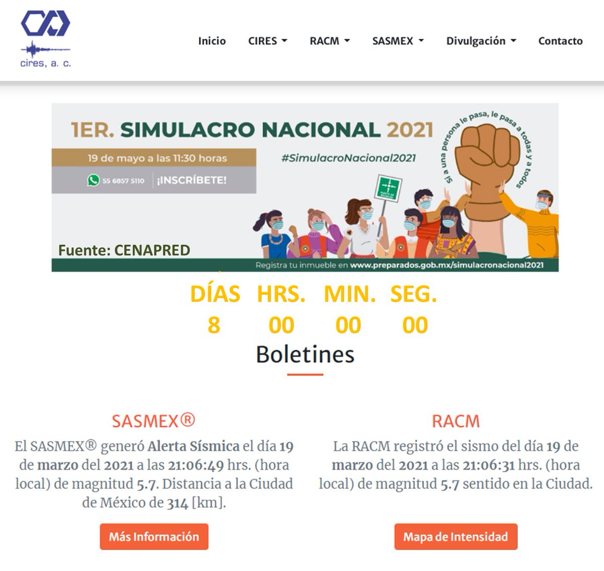SASMEX's tweet image. Faltan 8 días para el #SimulacroNacional2021 donde se activará la #AlertaSísmica. Recuerda que dará inicio a las 11:30 hrs. ¡Prepárate y Participa! 
Registra tu inmueble en preparados.gob.mx/simulacronacio…
#SimulacroCDMX2021 #CiudadPreparada #LaPrevenciónEsNuestraFuerza
@CNPC_MX