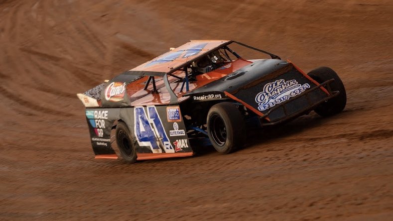 RaceForRP's tweet photo. Cole Rogers and CR3 Racing were at 105 Speedway this past Saturday night racing in the No. 41 @Raising_Canes Limited Modified.  

We appreciate their support, driving awareness of relapsing polychondritis (RP)!
 
#RaceforRP #RelapsingPolychondritis #105speedway #RaisingCanes https://t.co/Iqw6FQlwGz