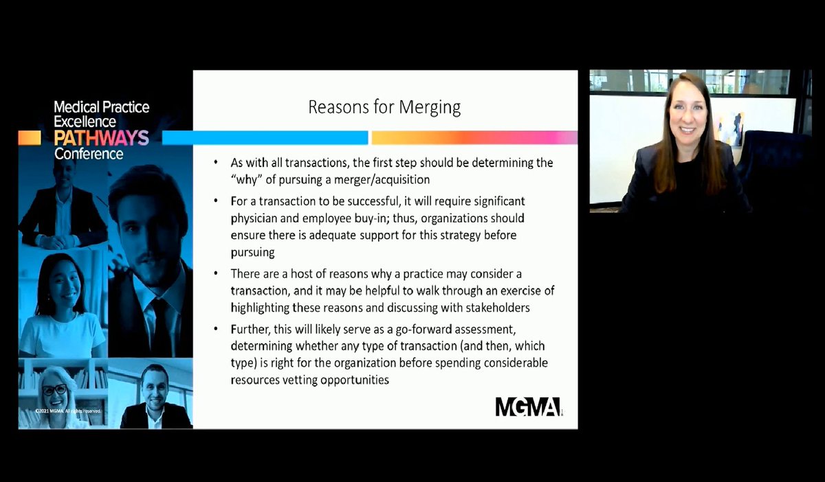 Great emphasis on understanding "the why" of mergers &amp; acquisitions with <a href="/AimeeGreeter_CG/">Aimee Greeter</a>.
