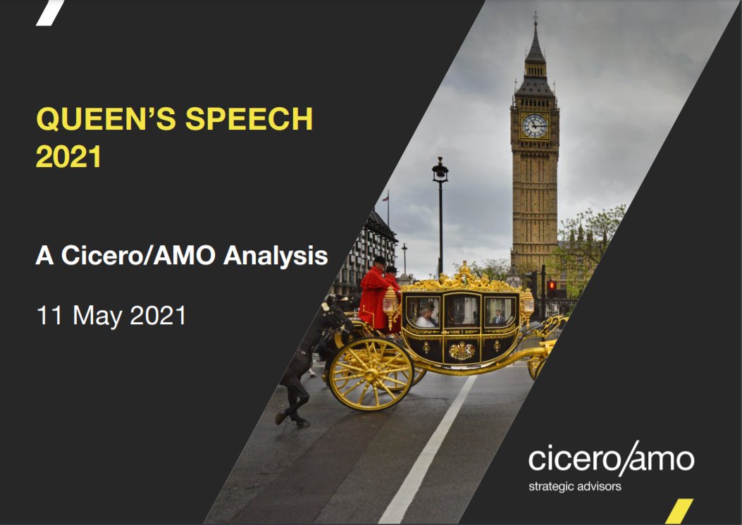 Today's Queen's Speech marks the state opening of Parliament and sets out the Government's legislative agenda for the parliamentary session ahead. 

To find out more about the key legislation announced today, read this super Cicero/amo overview: 

bit.ly/3biv0aa