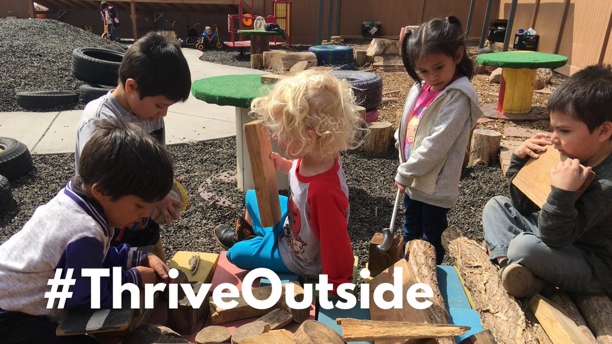 This is more than adding some sticks and rocks to playgrounds. We maximize the positive benefits for young children when place meets practice. It’s critical that providers have access to professional development that empowers them to engage young children outside. #ThriveOutside