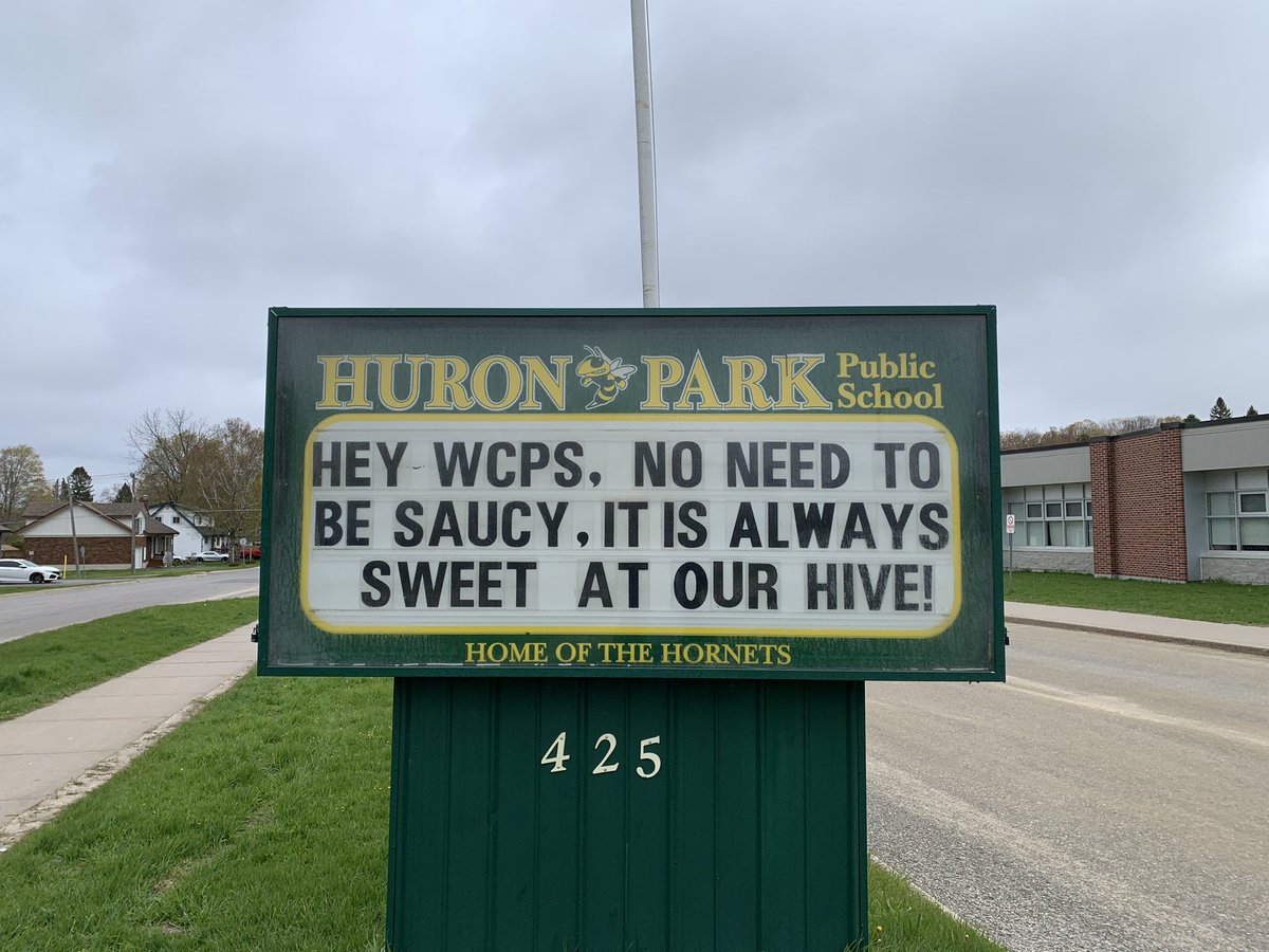 Sign Wars Continue! Wyevale Central PS you have been called out! <a href="/PWyevale/">WyevaleP</a> <a href="/HPprincipal1/">Huron Park PS</a> <a href="/SCDSB_Schools/">Simcoe County District School Board</a>