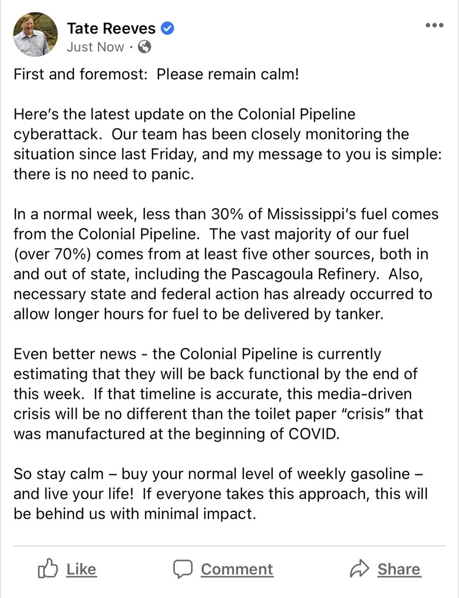 Governor Tate Reeves tweet media