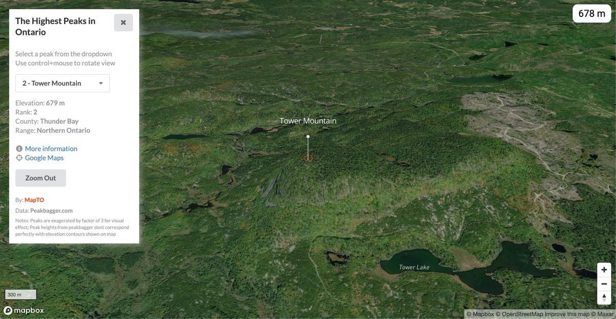 mapTOdotca's tweet photo. Tower Mountain in Thunder Bay is number 2 at ~679m https://t.co/y490GyDslo