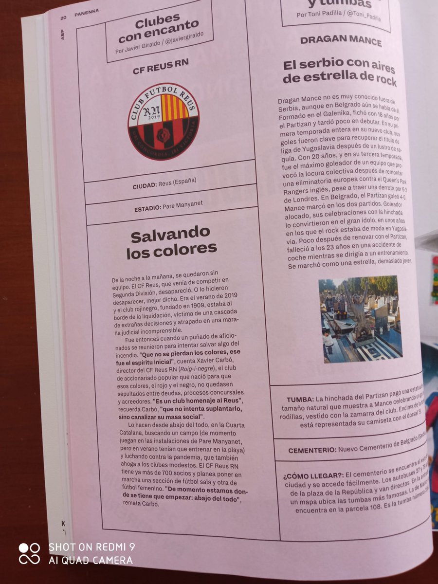 Muxas gracias a la revista Panenka por el artículo de la revista 🔴⚫