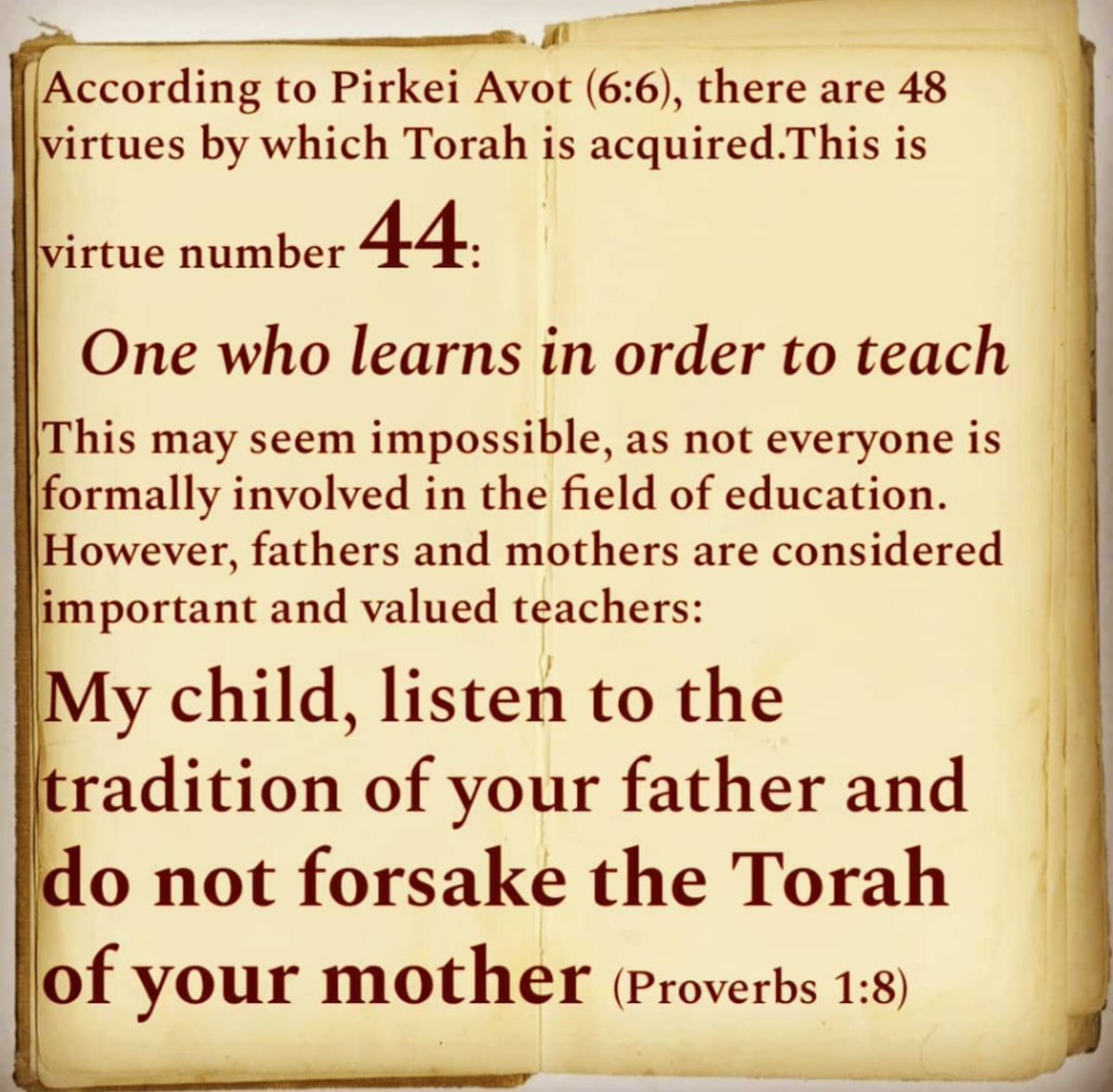 InstaOmer's tweet photo. Tuesday is day 44 of the omer. For the complete list of ways to acquire Torah see https://t.co/2oqDUnH9SC
#תורתאמך https://t.co/QG8U7YV2I3