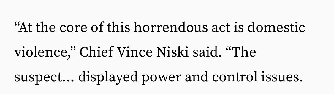 In light of this quote from the Colorado Springs chief about the mass shooting, a reminder that Colorado sees dozens of gun deaths related to DV every year. A bill seeking to change that is pending now at the statehouse, and you can read about it here: denverpost.com/2021/04/13/dom…