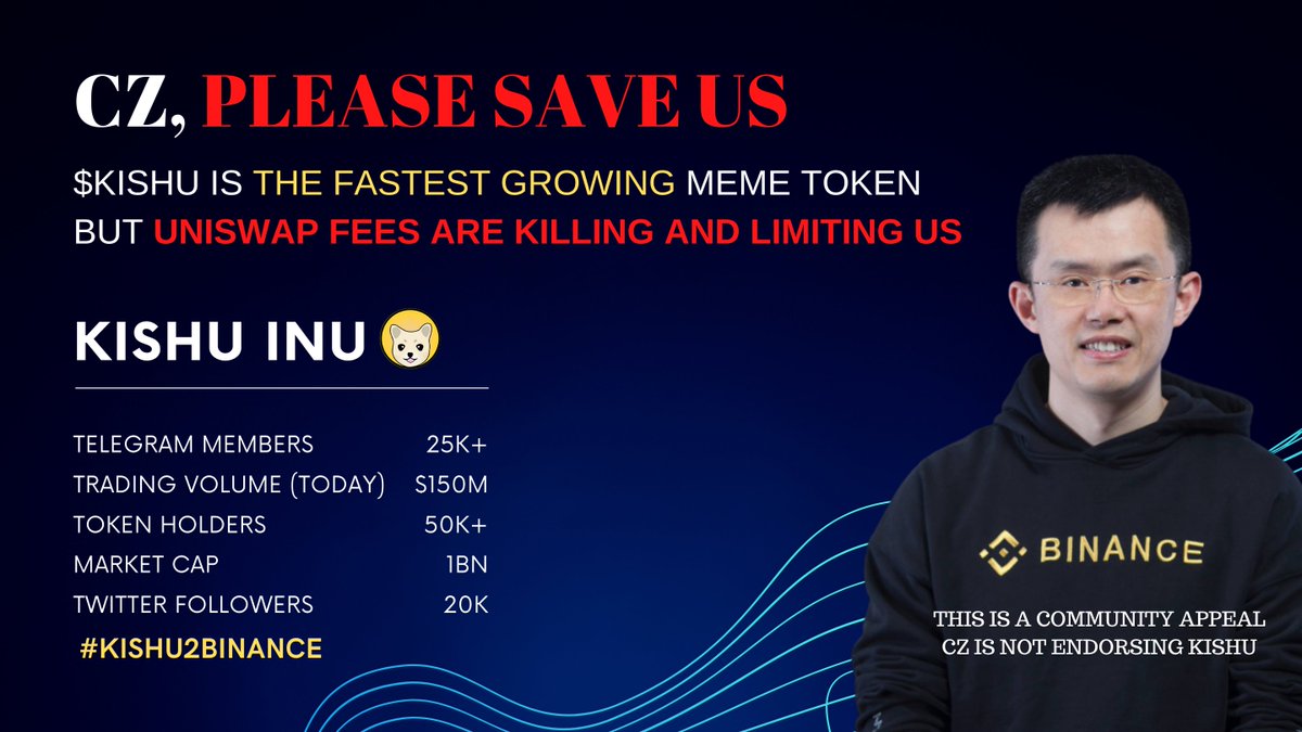 callmeflexo's tweet photo. This is my direct community appeal to @cz_binance, a person I really admire and support, to save us and enable our fast-growing community to reach its full potential by listing $Kishu on @binance.

Thank you for your consideration!

P.S. CZ is not endorsing Kishu.

#KISHU2BINANCE https://t.co/POcVu1T9b7
